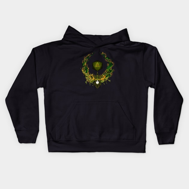 DnD bard symbol green Kids Hoodie by Avalon